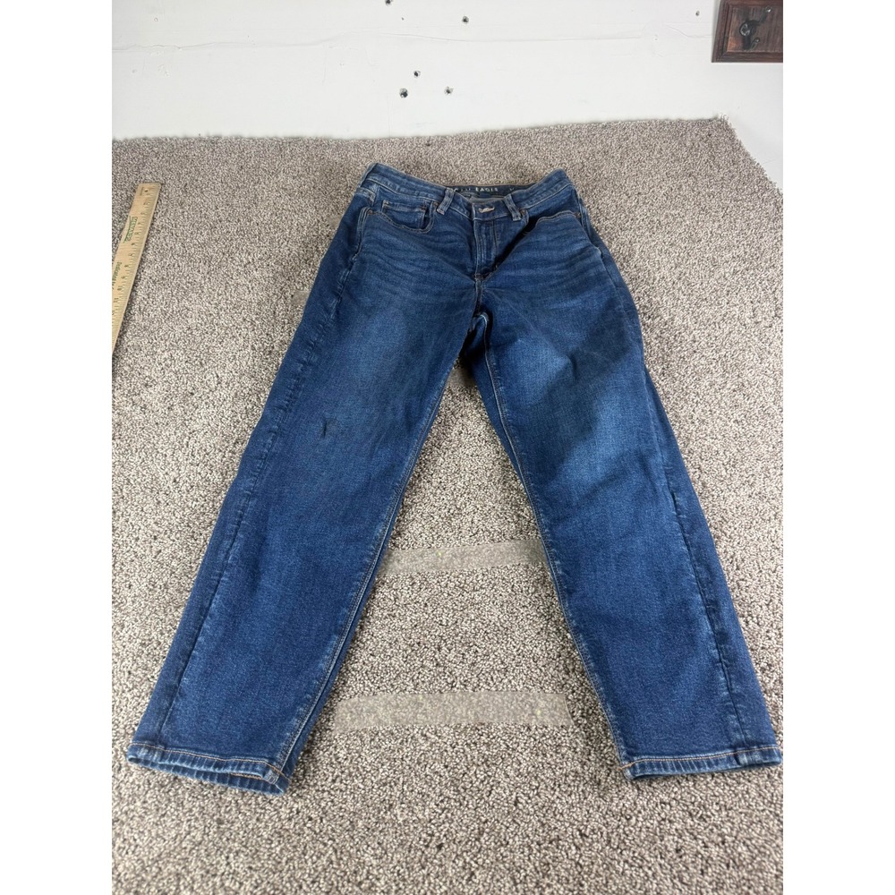 American Eagle Outfitters Straight Jeans Women's Blue Denim Stretch Classic - 8